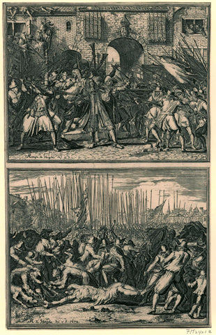 Two episodes from the murder of the De Witt brothers, 1672, Romeyn de Hooghe, 1672 Canvas Print