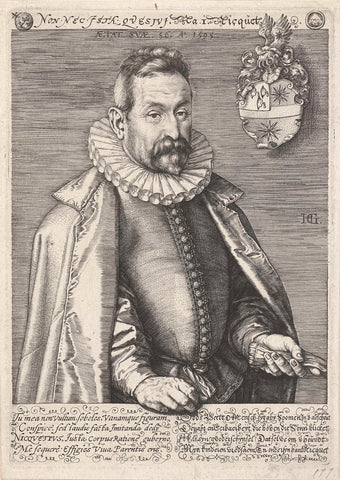 Portret van Jan Nicquet op 56-jarige leeftijd, Hendrick Goltzius, 1595 Canvas Print