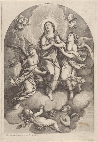 Hemelvaart van Maria, Wenceslaus Hollar (rejected attribution), 1622 - 1652 Canvas Print