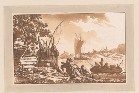 Fishermen bring in their nets, Jean Baptist Leprince, 1771 Canvas Print