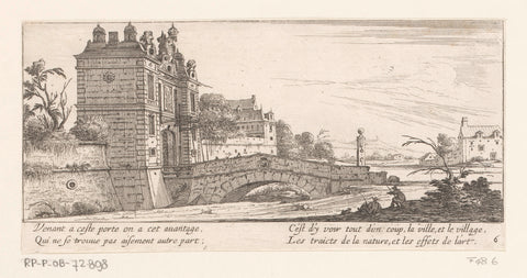 Gezicht op de poort van Saint-Honoré, Israël Silvestre, before 1655 Canvas Print