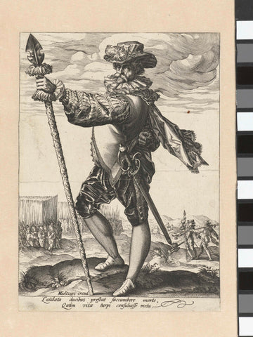 Officer in the army, Hendrick Goltzius (workshop or), 1585 - 1589 Canvas Print