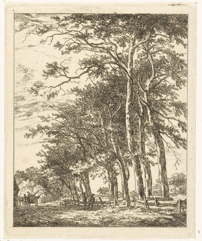 Two standing figures at tall trees, Hermanus van Brussel, c. 1800 - in or before 1815 Canvas Print