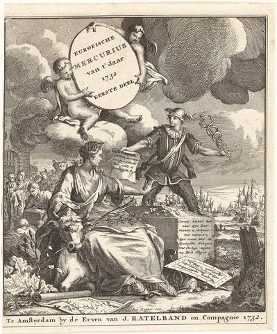 Title page for the Europic Mercury of 1732, anonymous, 1732 Canvas Print