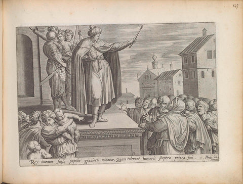 Rechabeam answers the people, Hans Collaert (I) (attributed to), 1643 Canvas Print