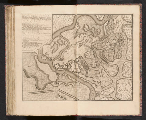 Map of the Battle of Petrovaradin, 1716, anonymous, 1727 - 1729 Canvas Print