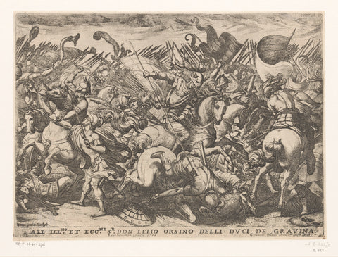 Cavalry and infantry in combat, Antonio Tempesta, 1600 - 1601 Canvas Print