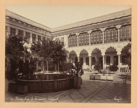 S 92. Interior house in the house Chamieh Damascus., Bonfils, c. 1867 - c. 1876 Canvas Print