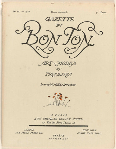 Gazette du Bon Ton. Art - Modes & Frivolités, 1920, 3e Année, No 10, Lucien Vogel, 1920 Canvas Print