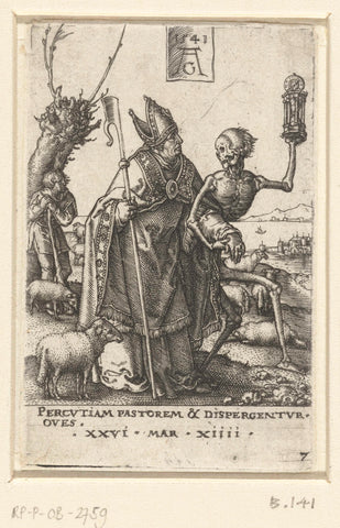 Death and the Bishop, Heinrich Aldegrever, 1541 Canvas Print