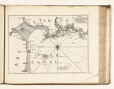 Map of the French coast at Mont-Saint-Michel, 1726, anonymous, 1726 Canvas Print