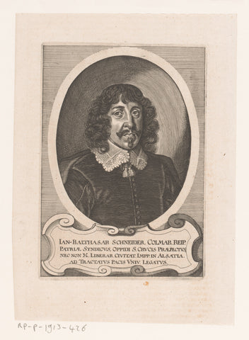 Portrait of Johann Balthasar Schneider, Matthäus Merian (I), 1652 Canvas Print