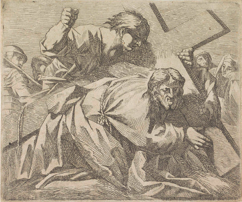 Christus bezwijkt onder het gewicht van het kruis, Lucio Bononi, c. 1650 - c. 1699 Canvas Print