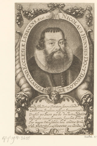 Portret van Nikolaus Hunnius, Jakob von Sandrart, 1664 Canvas Print