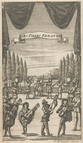 Titelpagina voor Les Filles Errantes, in Le Théâtre Italien de Gherardi, Parijs 1700, Franz Ertinger, 1694–1700 Canvas Print