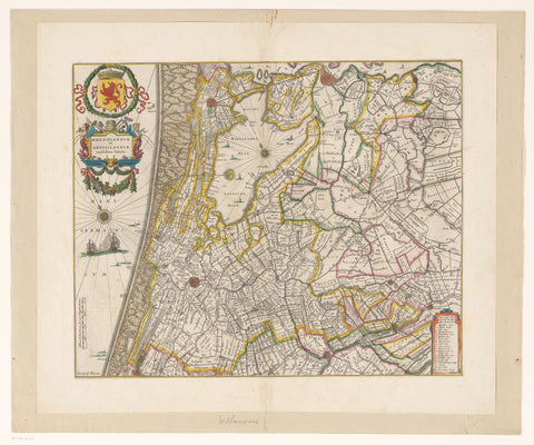 Map of Rhineland and Amstelland, anonymous, 1647 - 1664 Canvas Print