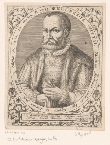 Portrait of Georgius Wirth, Robert Boissard, 1597 - 1599 Canvas Print