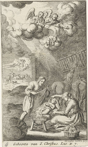 Geboorte van Christus, Jan Luyken, 1681 Canvas Print