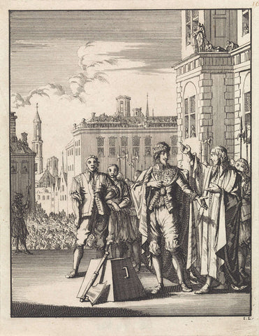 Beheading of Charles I, King of England, in London, 1649, Jan Luyken, 1698 Canvas Print