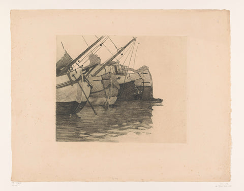 Peat ships in the IJ, Willem Witsen, c. 1910 - c. 1911 Canvas Print