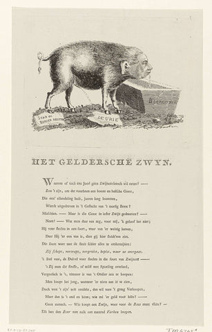 Cartoon on Willem V, 1786, anonymous, 1786 Canvas Print