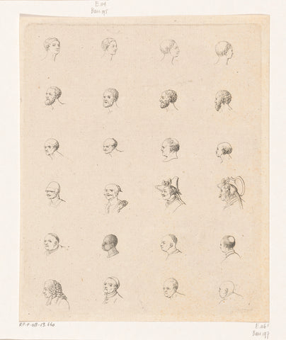 Twenty-four Heads, Daniel Nikolaus Chodowiecki, 1774 Canvas Print