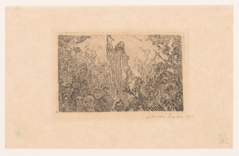 Christ descends into the pre-breasted, James Ensor, 1895 Canvas Print