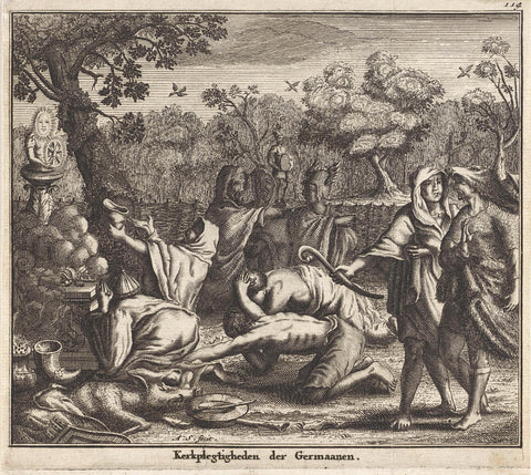 Teutons worshiping one of their gods, Albert Schut, 1708 - 1713 Canvas Print