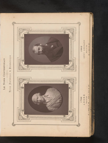 Bust of François André-Bonte, mayor of Lille at the time of the invasion of the Austrians in 1792, Lemercier (photographer), c. 1877 - in or before 1882 Canvas Print