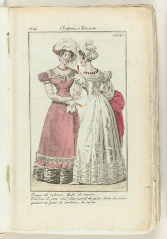 Journal des Dames et des Modes 1824, Costume Parisien (2226), anonymous, 1824 Canvas Print