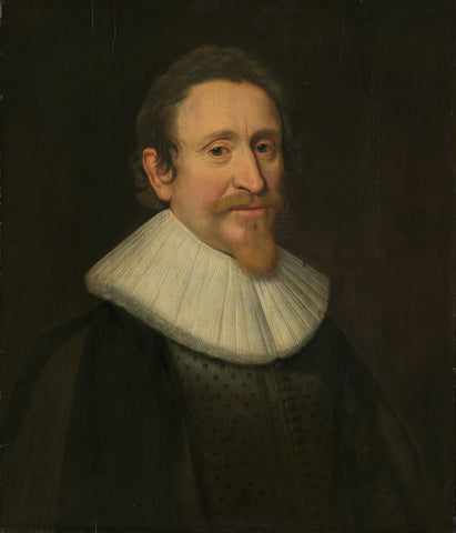 Portrait of Hugo de Groot (1583-1645), Michiel Jansz van Mierevelt (workshop of), 1631 Canvas Print