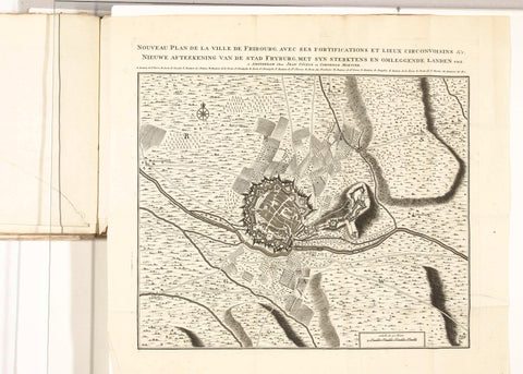 Map of Fribourg, ca. 1702, anonymous, 1702 - 1703 Canvas Print