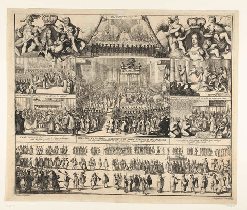 The Coronation of William and Mary as King and Queen of England, 1689, Romeyn de Hooghe, 1689 Canvas Print