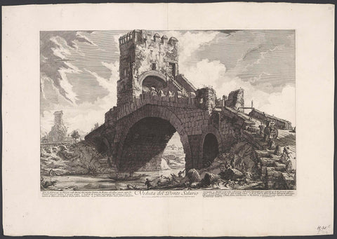 Ponte Salario te Rome, Giovanni Battista Piranesi, 1748 - 1778 Canvas Print