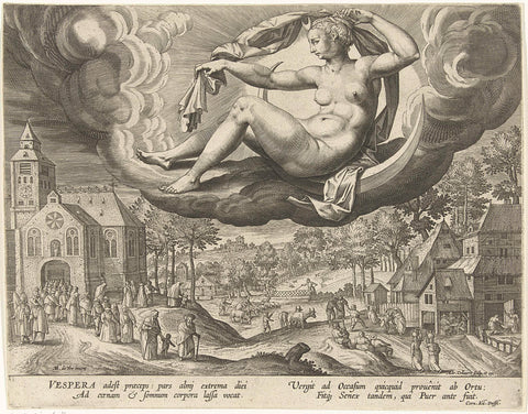 Evening, Adriaen Collaert, 1570 - 1597 Canvas Print