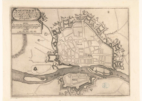 Map of Maastricht, 1678, Harmanus van Loon, 1690 - 1697 Canvas Print