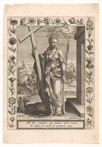 Saint Eulalia, Adriaen Collaert, c. 1590 - c. 1610 Canvas Print