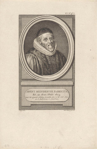 Portret van Arent Meyndertsz Fabricius, Reinier Vinkeles (I), 1786 Canvas Print