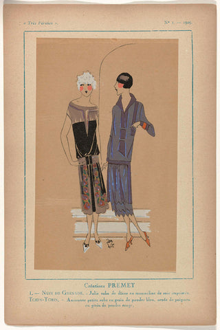 Très Parisien 1925, No. 1, Pl. 1: Créations PREMET: Nuit de Grenad (...)., G-P. Joumard, 1925 Canvas Print