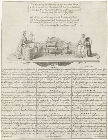 Folding print with allegory on the birth of Prince Willem Frederik, 1772, Noach van der Meer (II), 1772 Canvas Print