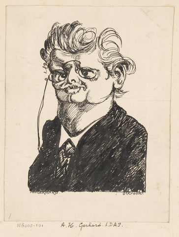 Caricature of A.H. Gerhard, Patricq Kroon, 1920 Canvas Print