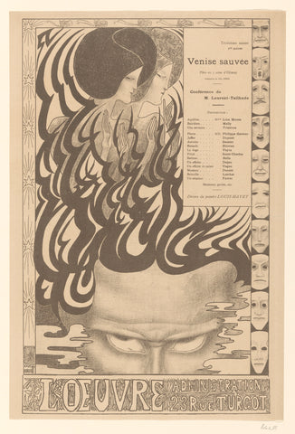 Poster for the play Vénise sauvée by Thomas Otway, Jan Toorop, 1895 Canvas Print