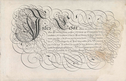 Schrijfvoorbeeld: Jules Cesar, Simon Frisius, 1605 Canvas Print