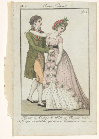 Couple in balkostuum, anonymous, 1797 - 1798 Canvas Print