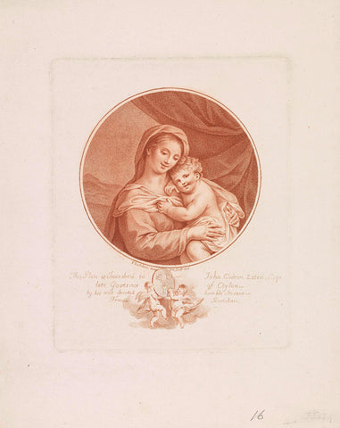 Mary with Child, Francesco Bartolozzi, 1775 Canvas Print