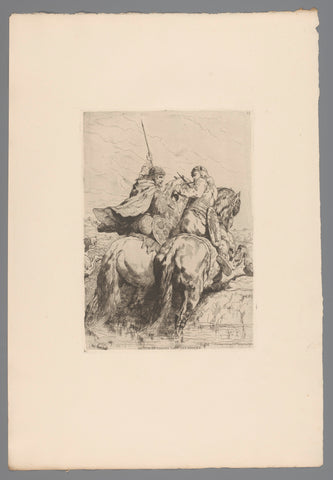 Two Gallic warriors on horseback, Évariste Vital Luminais, 1879 Canvas Print