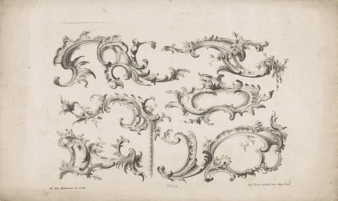 Rocaille motifs, unknown, 1731 - 1775 Canvas Print