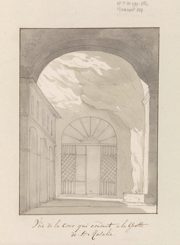 Courtyard leading to the cave of Santa Rosalia, Louis Ducros, 1778 Canvas Print