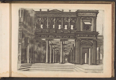 Palace with an open hall on the ground floor with columns of the Ionian order, John or Luke of Doetechum, 1601 Canvas Print