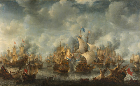 The Battle of Terheide, Jan Abrahamsz. Beerstraten, 1653 - 1666 Canvas Print